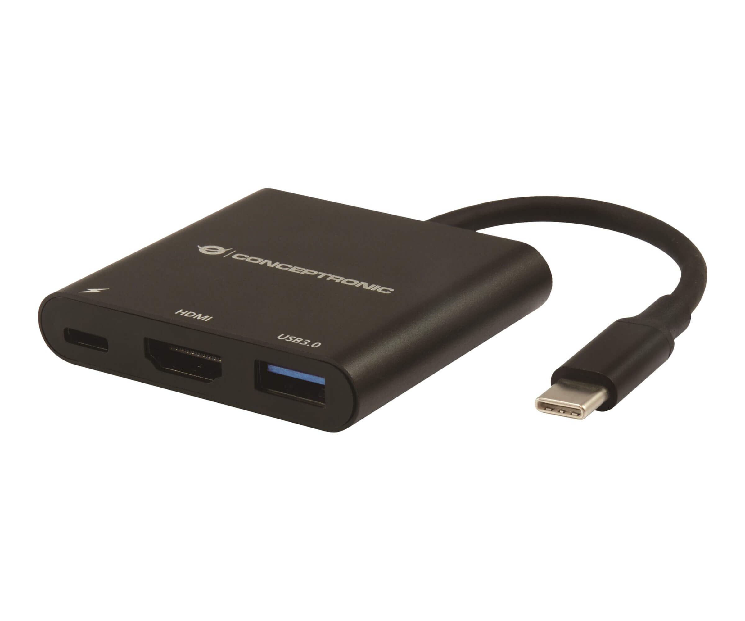 Conceptronic Video Adapter USB C Male To HDMI USB Type A USB C Fema