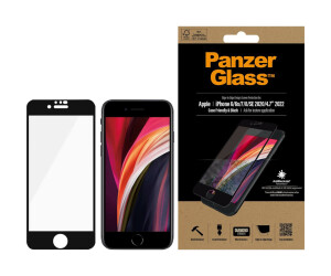 Panzerglass Case Friendly - screen protection for cell phone - glass - frame color black - for Apple iPhone 6, 6S, 7, 8, SE (2nd generation)