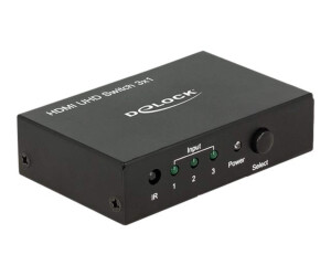 Delock HDMI UHD Switch 3 x HDMI in > 1 x HDMI out 4K