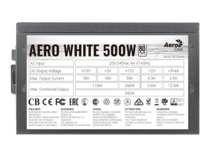 AEROCOOL ADVANCED TECHNOLOGIES AeroCool AERO White 500W - Netzteil (intern)
