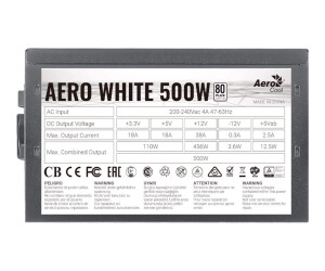 Aerocool Aero White 500W - power supply (internal)