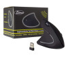 Inter-Tech Eterno KM-206L - Vertikale Maus - ergonomisch - Für Linkshänder - 6 Tasten - kabellos - 2.4 GHz - kabelloser Empfänger (USB)