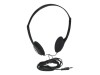 Manhattan Stereo On-Ear Headphones (3.5mm), Adjustable Split Headband, Foam Earpads, Speaker 80W max, Standard 3.5mm stereo jack/plug for audio output, cable 2.2m, Black, Three Year Warranty, Blister