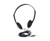 Manhattan Stereo On-Ear Headphones (3.5mm), Adjustable Split Headband, Foam Earpads, Speaker 80W max, Standard 3.5mm stereo jack/plug for audio output, cable 2.2m, Black, Three Year Warranty, Blister