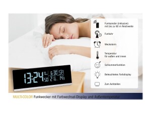 TFA 60.2548.01 - Digital alarm clock - rectangle - black - 20 - 60 ¡ C - ¡ C - battery