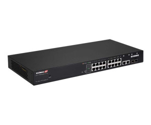 Edimax GS -5216PLC - Smart - 16 x 10/100/1000 + 2 x Combo Gigabit SFP/RJ -45 (Uplink)
