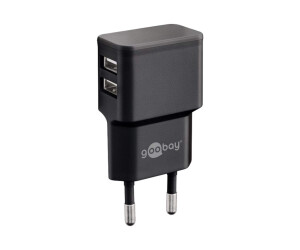 Wentronic goobay Dual USB charger - Netzteil - 12 Watt - 2.4 A - 2 Ausgabeanschlussstellen (USB)