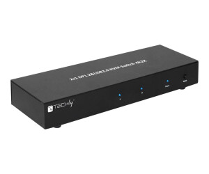 Techly 2-Port DisplayPort1.2 Dual-Monitor KVM Switch