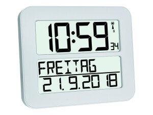 TFA 60.4512.02 - digital alarm clock - white - plastic -...