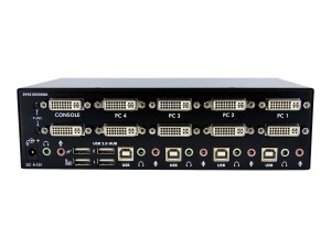 StarTech.com 4 Port Dual DVI USB KVM Switch/ Umschalter mit Audio und USB 2.0 Hub