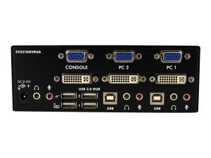 StarTech.com Dual DVI VGA 2 Port Monitor Audio Switch...