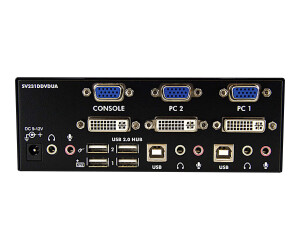 StarTech.com Dual DVI VGA 2 Port Monitor Audio Switch...