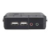 Manhattan KVM Switch Compact 4-Port, 4x USB-A, Cables included, Audio Support, Control 4x computers from one pc/mouse/screen, Black, Lifetime Warranty, Boxed
