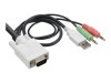 InLine KVM Switch - 2-fach - VGA - USB - mit Audio - integr. Kabel