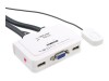 InLine KVM Switch - 2-fach - VGA - USB - mit Audio - integr. Kabel