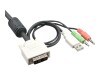 InLine KVM Switch - 2-fach - DVI-D - USB - mit Audio - integr. Kabel
