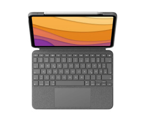 Logitech Combo Touch - keyboard and folio hop - with a trackpad - backlit - Apple Smart Connector - Qwertz - German - Oxford Gray - for Apple 10.9 -inch IPAD Air (4th generation)