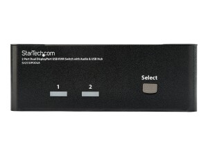 StarTech.com 2 Port Dual DisplayPort USB KVM Switch mit...