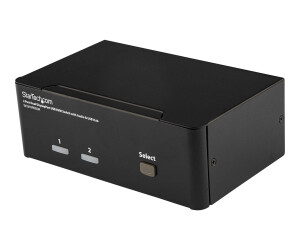 StarTech.com 2 Port Dual DisplayPort USB KVM Switch mit Audio