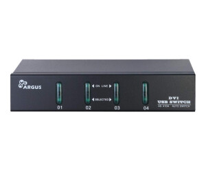 Inter-Tech Argus KVM-As-41da-KVM/Audio-Switch-4 x KVM/Audio