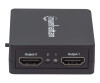 Manhattan HDMI Splitter 2-Port , 1080p, Black, Displays output from x1 HDMI source to x2 HD displays (same output to both displays)