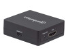 Manhattan HDMI Splitter 2-Port , 1080p, Black, Displays output from x1 HDMI source to x2 HD displays (same output to both displays)