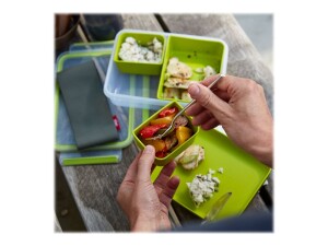 Emsa clip & go lunch box rectangular 1.2l - bread box - adult - green - transparent - polypropylene (PP) - Thermoplastic elastomer (TPE) - single -colored - rectangular