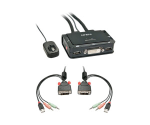 Lindy Compact 2 Port KVM Switch-KVM/Audio/USB switch