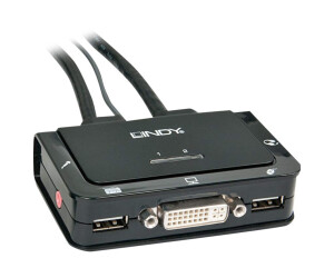 Lindy Compact 2 Port KVM Switch-KVM/Audio/USB switch