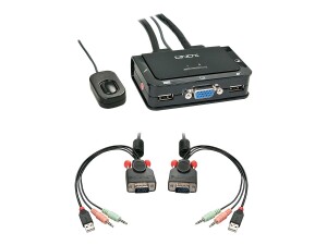 Lindy VGA KVM Switch Compact USB 2.0 Audio 2 Port