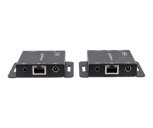 Manhattan HDMI 1080p over Ethernet Extender Kit, Up to 50m with Single Cat6 Cable, Tx & Rx Modules, IR Support, Three Year Warranty, Box