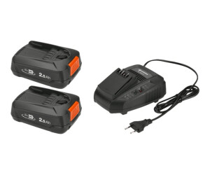 Gardena battery charger + battery 2 x - 2.5 Ah