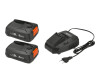 Gardena battery charger + battery 2 x - 2.5 Ah