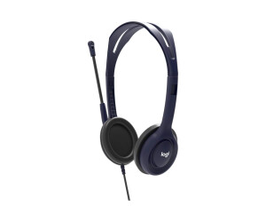 Logitech Headset - On -ear - wired - 3.5 mm plug - midnight blue - university (pack with 5)