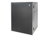 IC Intracom Intellinet Network Cabinet, Wall Mount (Double Section Hinged Swing Out), 15U, Usable Depth 425mm/Width 540mm, Black, Assembled, Max 30kg, Swings out for access to back of cabinet when installed on wall, 19",Parts for wall install (eg screws/r