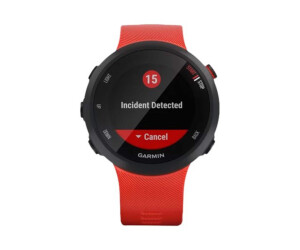 Garmin Forerunner 45 - Schwarz - intelligente Uhr mit Band - Silikon - Lava Red - Bandgröße: L - Anzeige 2.6 cm (1.04")