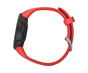 Garmin Forerunner 45 - Schwarz - intelligente Uhr mit Band - Silikon - Lava Red - Bandgröße: L - Anzeige 2.6 cm (1.04")