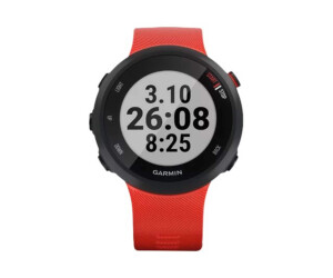 Garmin Forerunner 45 - Schwarz - intelligente Uhr mit Band - Silikon - Lava Red - Bandgröße: L - Anzeige 2.6 cm (1.04")