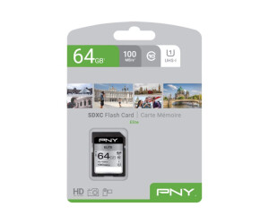 Pny Elite - Flash memory card - 64 GB - UHS -I U1 / Class10