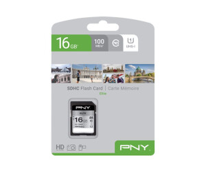 Pny Elite - Flash memory card - 16 GB - UHS -I U1 / Class10