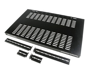StarTech.com 19 Schwerlast Fachboden tiefenverstellbar für Serverschrank mit Lüftungsschlitzen - bis 80 Kg und verstellbar 480 - 960mm - Rack - Regal - Schwarz - 1U - 48.3 cm (19")