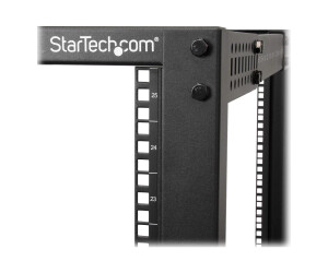 StarTech.com Open Frame Rack 25HE - 4 Pfosten Serverschrank - 58 cm - 104 cm tiefenverstellbar mit Rollen / Nivellierfüße und Kabelverwaltung (4POSTRACK25U)