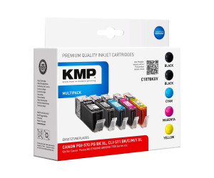 KMP Multipack C107BKXV-5-pack-high product-black, yellow,...