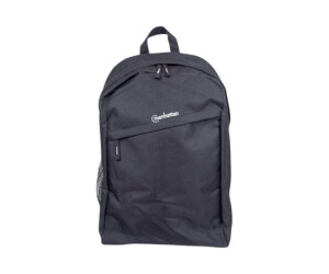 Manhattan Knappack Backpack 15.6", Black, LOW COST, Lightweight, Internal Laptop Sleeve, Accessories Pocket, Padded Adjustable Shoulder Straps, Water Bottle Holder, Three Year Warranty - Notebook-Rucksack - 39.6 cm (15.6")