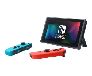 Nintendo Switch with Neon Blue and Neon Red Joy-Con