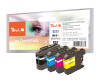 Peach Multi Pack-4-pack-black, yellow, cyan, magenta-compatible-ink cartridge (alternative to: Brother LC-223BK, Brother LC-223M, Brother LC-223c, Brother LC-223y)