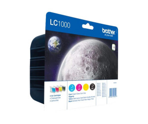 Brother LC1000 Value Pack - 4 -pack - black, yellow, cyan, magenta