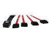 Inter -Tech - SATA/SAS cable - Serial ATA 150/300/600 - 4 -lane - 36 pin 4imini Multilan to SATA - 1 m - red