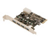 LogiLink USB 3.0 4-Port PCI Express Card - USB-Adapter