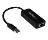 Startech.com USB 3.0 Superspeed on Gigabit Ethernet LAN adapter with USB port